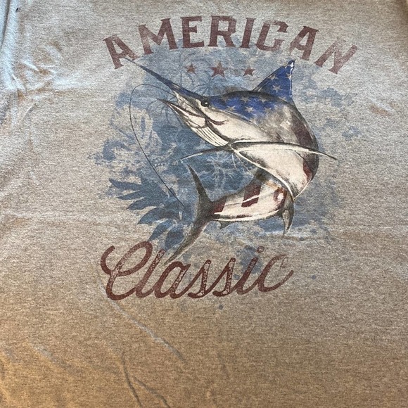 Men’s 2XX big man gray graphic fishing t-shirt short sleeves excellent condition - Picture 4 of 4